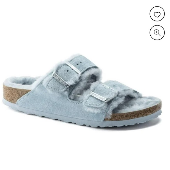 Birkenstock Arizona Shearling Lined Suede Slip On Sandals for Cozy Size 9-9.5 - Picture 4 of 13